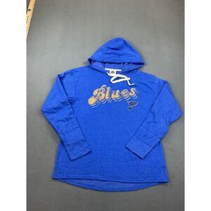St Louis Blues Hoodie Girls Small Blue NHL‎ Hockey Lace Up Outerstuff Pullover